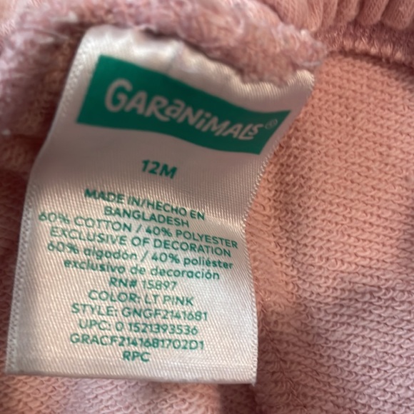 Garanimals Animal face romper tan & pink pants Baby girls size 12 M bundle of 2 - Picture 13 of 13